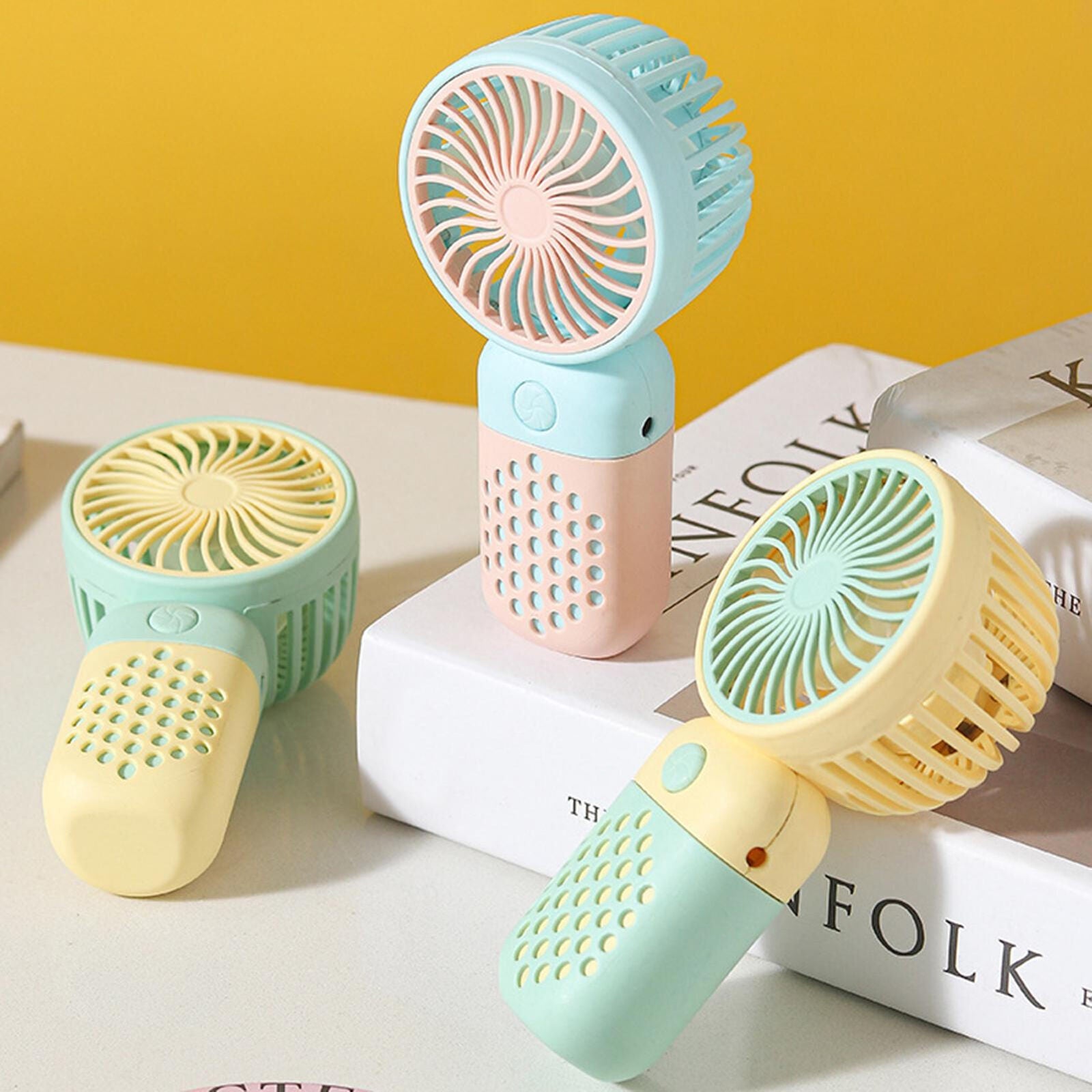 new Portable Mini Hand-held Small Cute Desk Fan Cooler Cooling USB Rechargeable koeek - KOEEK