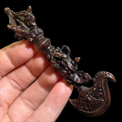 Nepalese Tibetan Handheld Ritual Tool Vajra Dragon Head Ornament 07FC0E-D4 - KOEEK