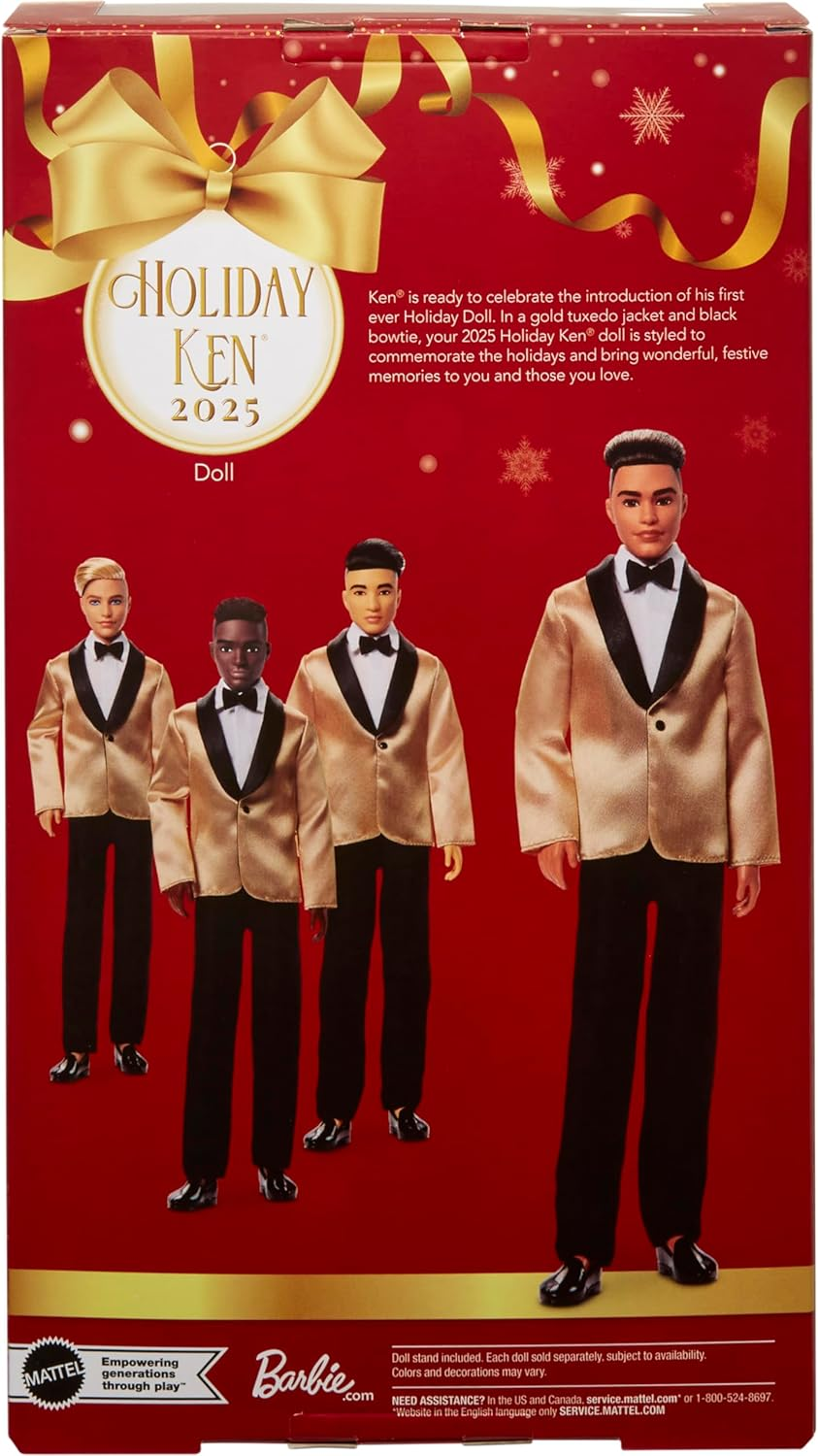 Barbie Signature 2025 Holiday Light Brown Hair Ken Fashion Doll Wearing FullSuit BARBIE - KOEEK