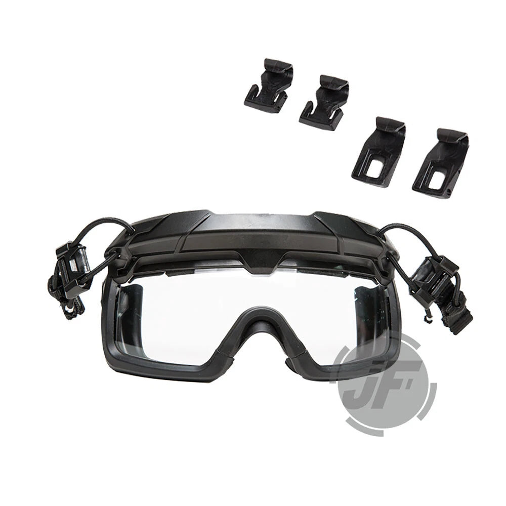 FMA Tactical Helmet Goggles Anti-fog Transparent 3MM Lens Rail Clips FAST Helmet 07FC0E-D4 - KOEEK