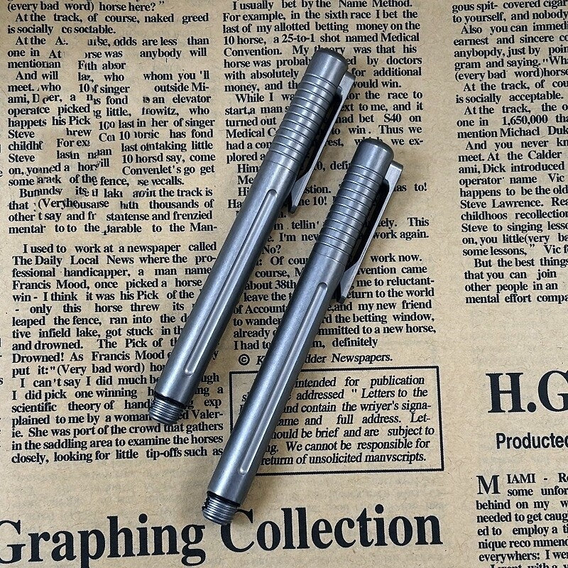 Titanium Mini Ballpoint Pen Signature Writing Pocket Pen Office Outdoor EDC 07FC0E-D4 - KOEEK