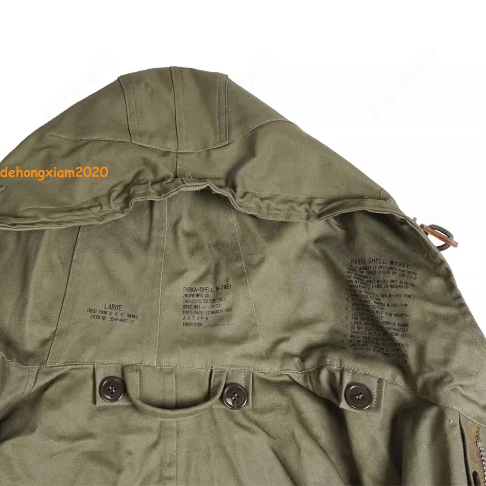 WW2 U.S. Army M-1951 Fishtail Parka M51 Vintage Military Mens Trench Jacket Coat 07FC0E-D4 - KOEEK