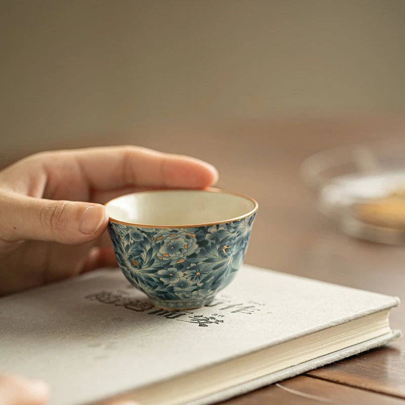 60ml Blue White Porcelain Wanhua Cup Kungfu Tea Tasting Cup Teaware Master's Cup 07FC0E-D4 - KOEEK