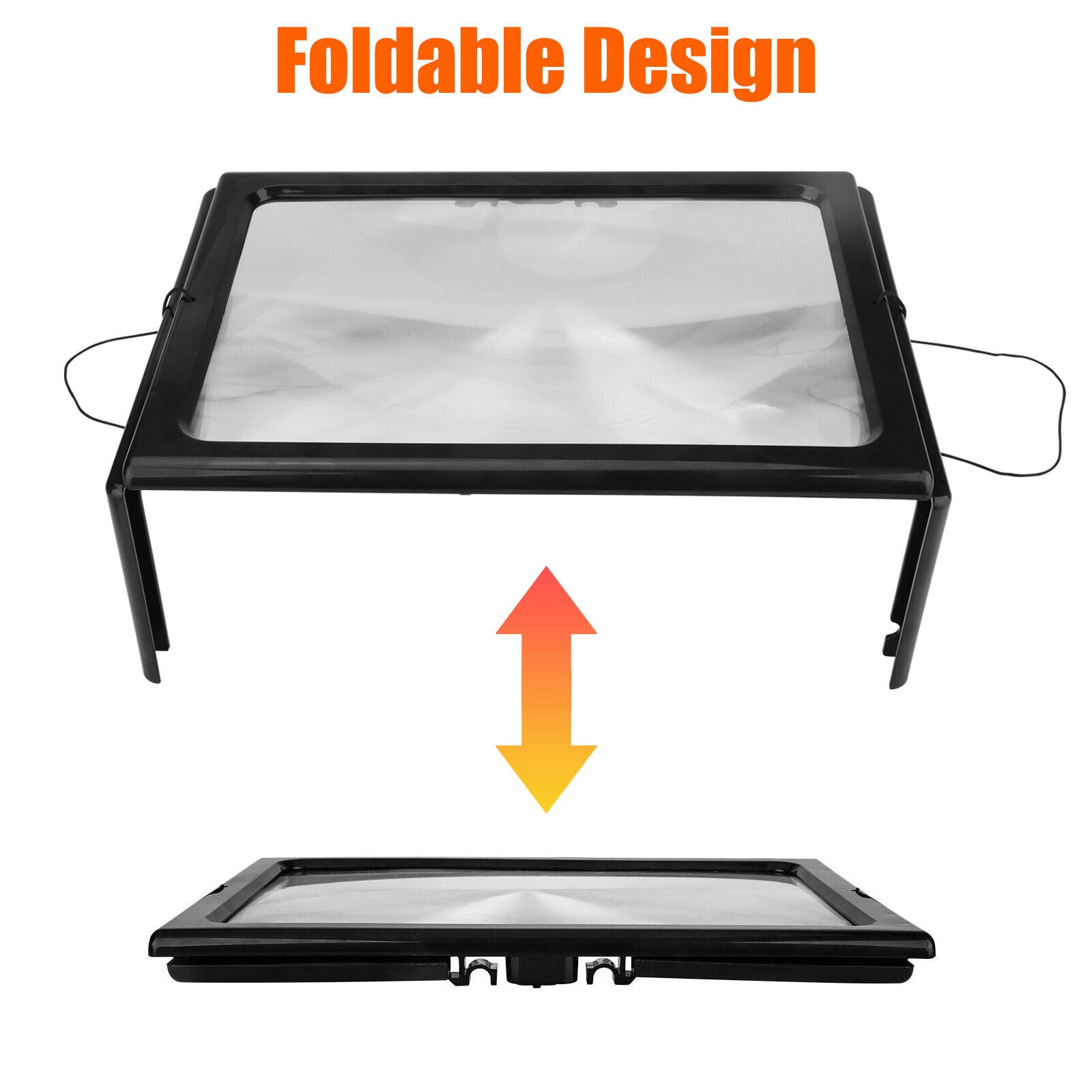 A4 Full Page 3x Magnifier LED Light Book Reading Aid Lens Large Magnifying Glass koeek - KOEEK