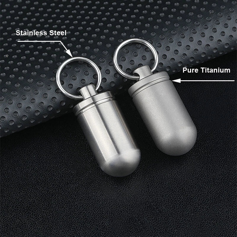 Mini Titanium Waterproof Box Sealed Storage Tank Outdoor Pill Container EDC 07FC0E-D4 - KOEEK