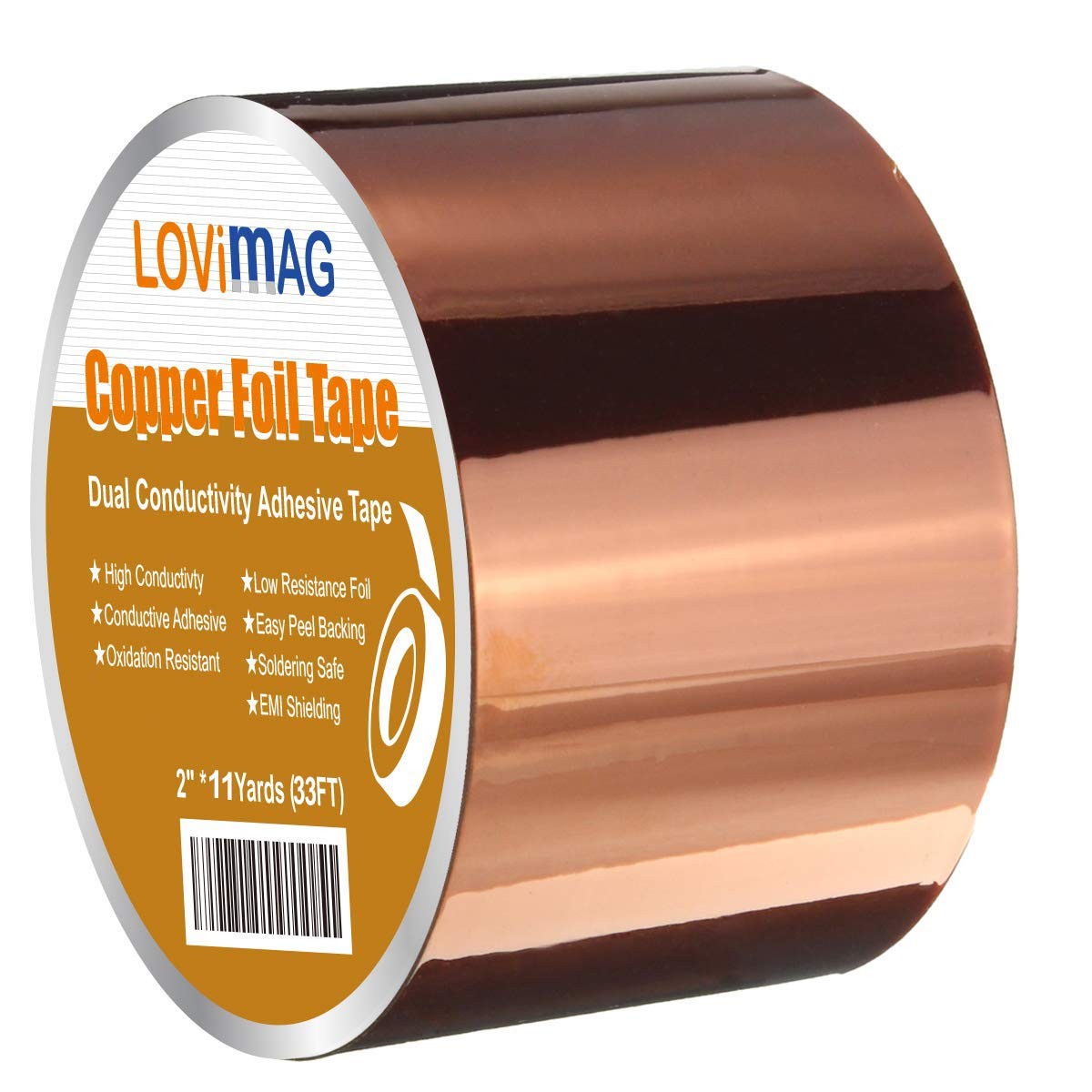 new LOVIMAG Copper Foil Tape (2inch X 33 FT) with Conductive Adhesive 50mmx10m-1p LOVIMAG - KOEEK