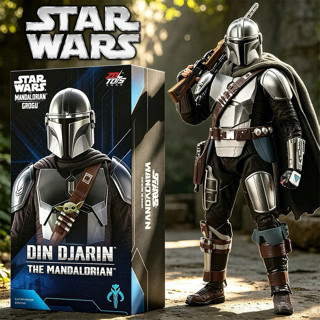 ZD toys Star Wars The Mandalorian & Grogu Mandalorian Action Figure Set 07FC0E-D4 - KOEEK