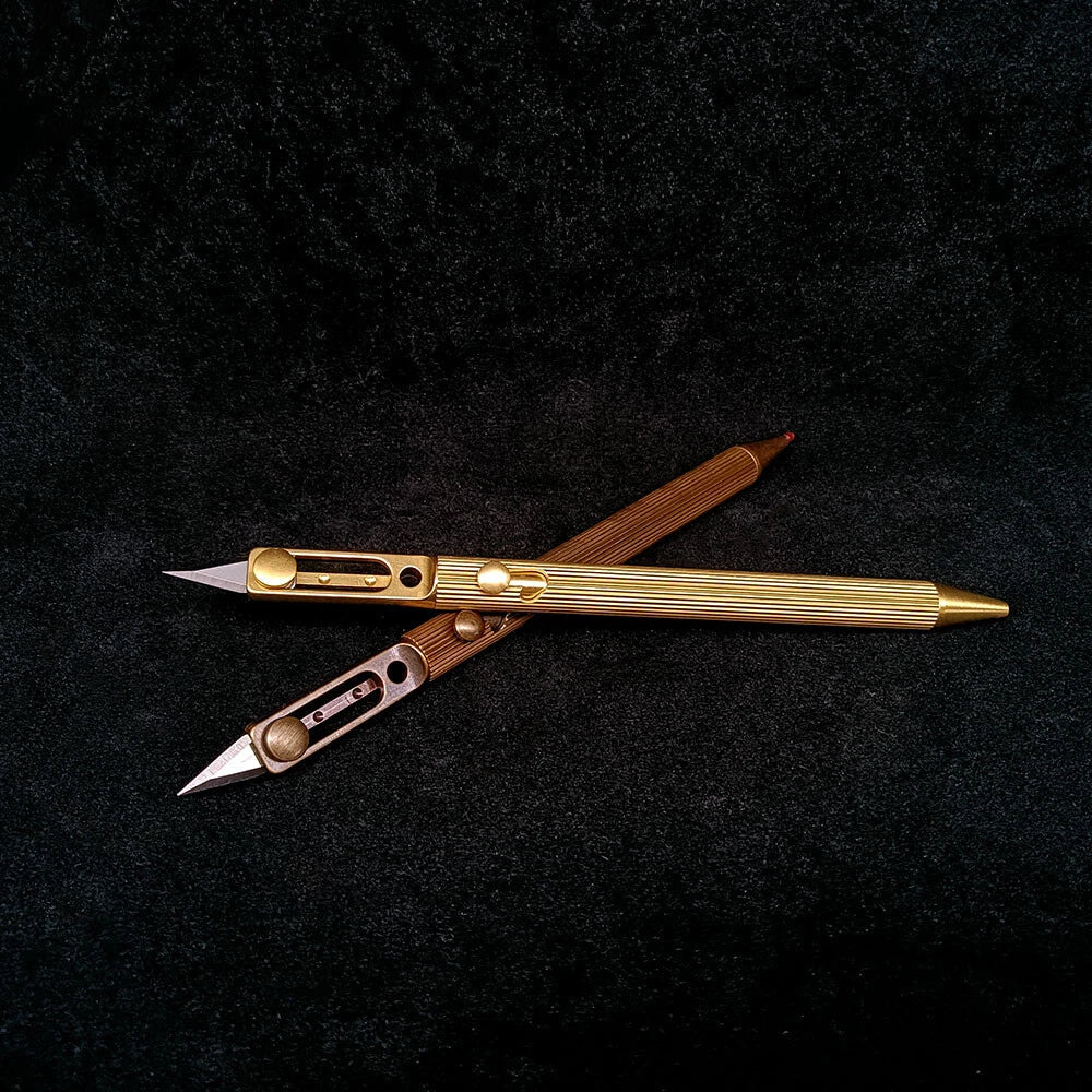 Solid Brass Bolt Action Ball Point Quality Pen Copper Art Craft Pocket EDC Gift2 07FC0E-D4 - KOEEK