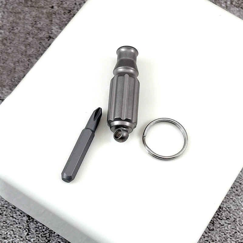 Mini Pocket Titanium S2 steel Screwdriver Portable Outdoor Keychain EDC Gadget 07FC0E-D4 - KOEEK