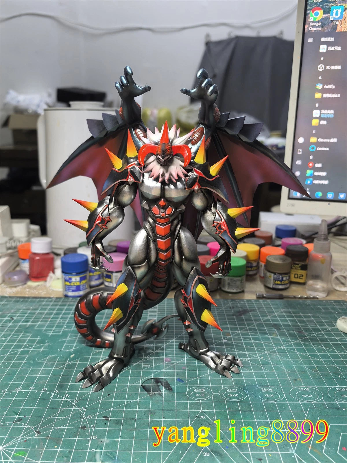 YU-GI-OH! 5DS Hot Red Dragon Archfiend King Calamity Resin Figure Model Toy 25cm 07FC0E-D4 - KOEEK