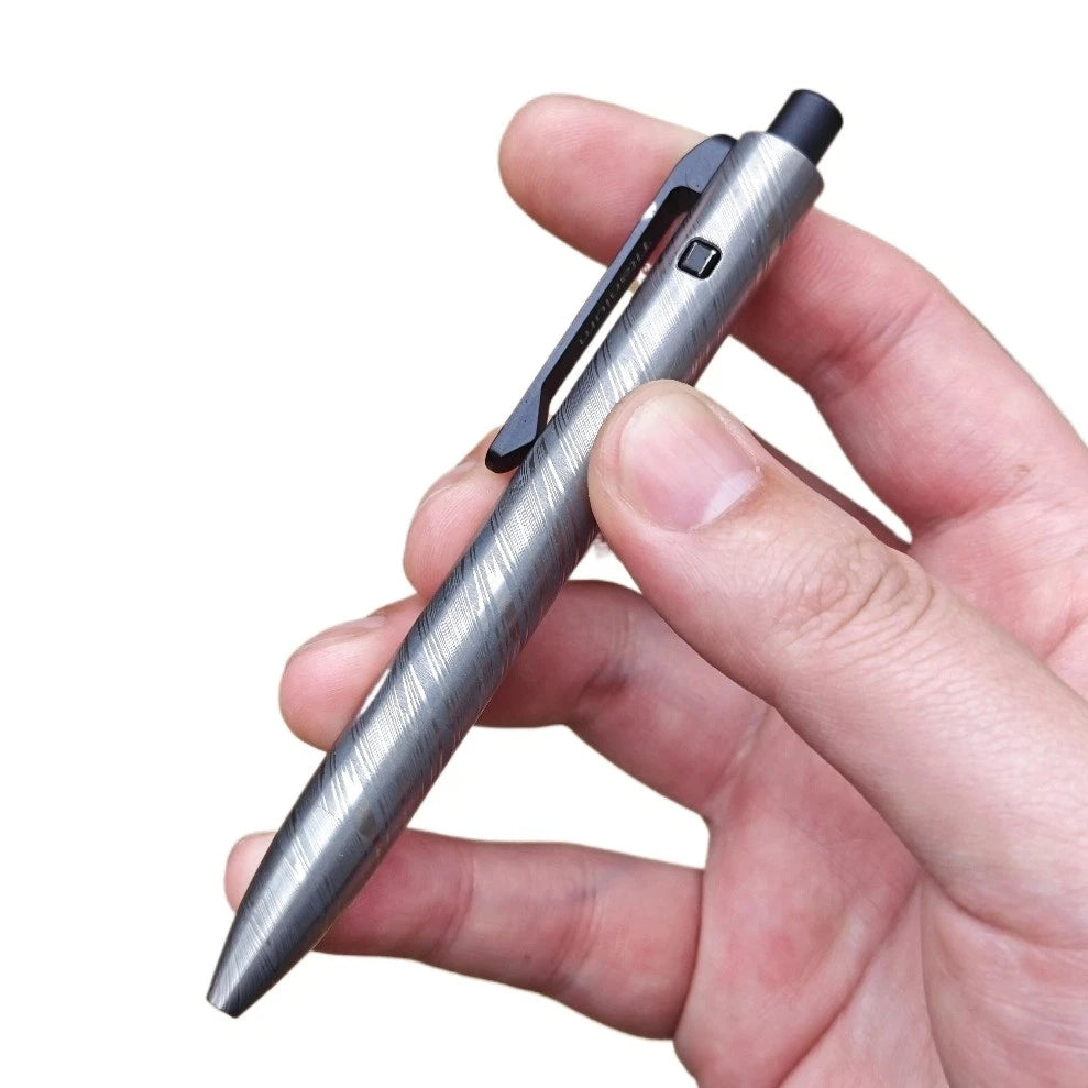 Damascus Steel EDC Pen - Tactical Writer w/ Glass Breaker & Unique Pattern. 07FC0E-D4 - KOEEK
