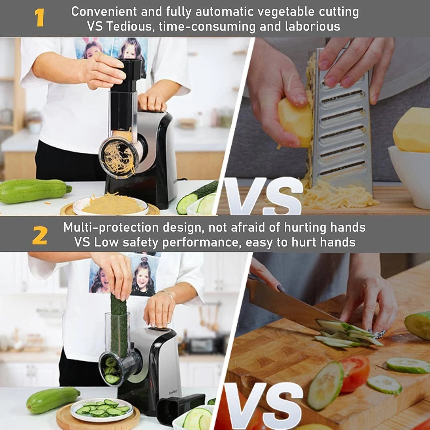 5 in 1 Professional Electric Cheese Grater, Electric Cheese Grater, BPA Free. 07FC0E-D4 - KOEEK