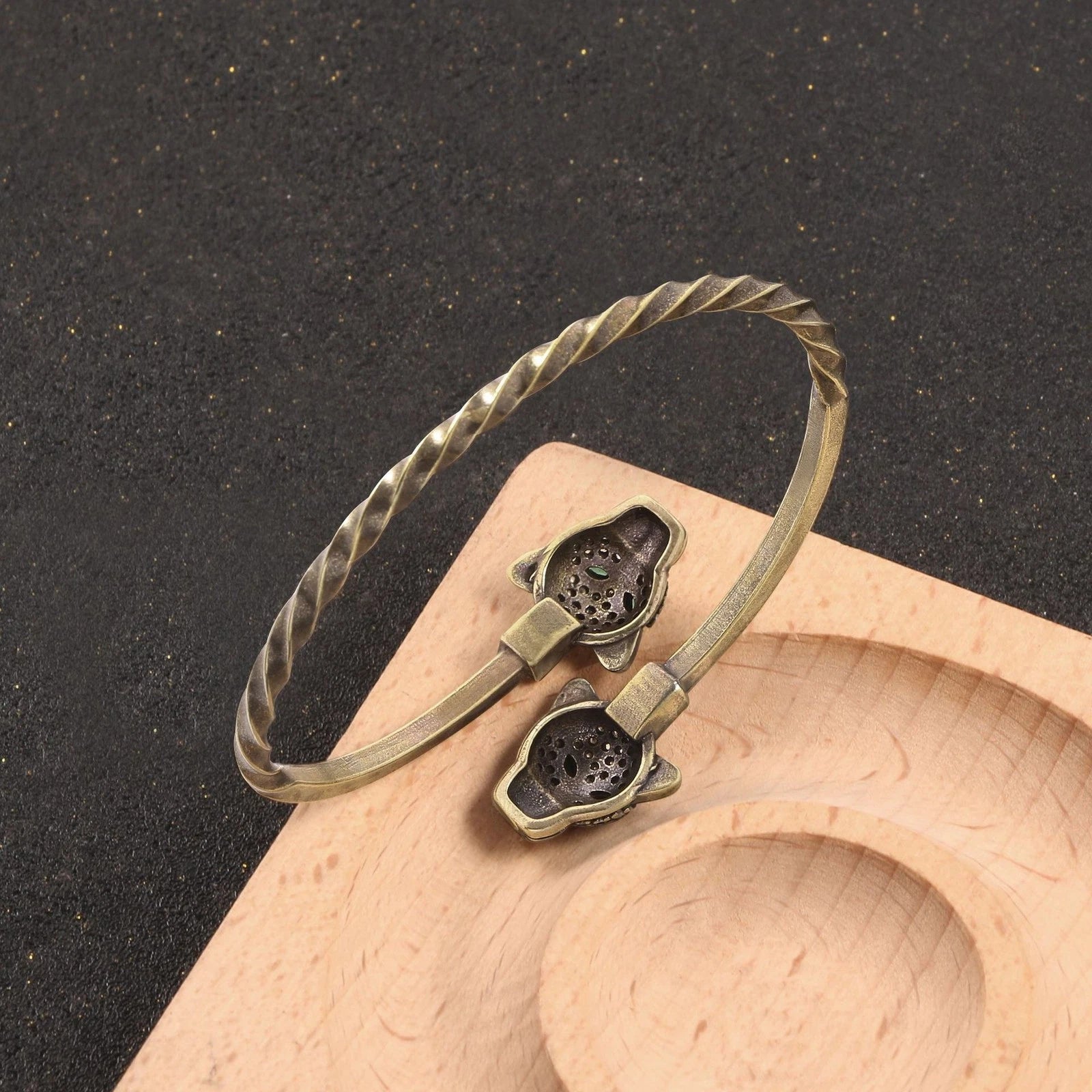 Trendy Rhinestone Brass Bangle Men Women Jewelry Fashion Handmade Bracelet 07FC0E-D4 - KOEEK