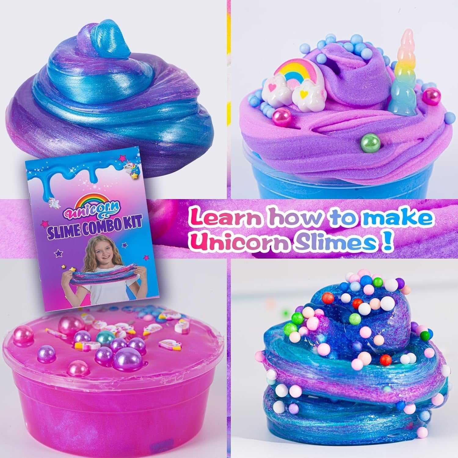new ZOnFRTO Mini Unicorn Slime Kit for Girls - Glimmer Crunchy, Butter, Purple ZONFRTO - KOEEK