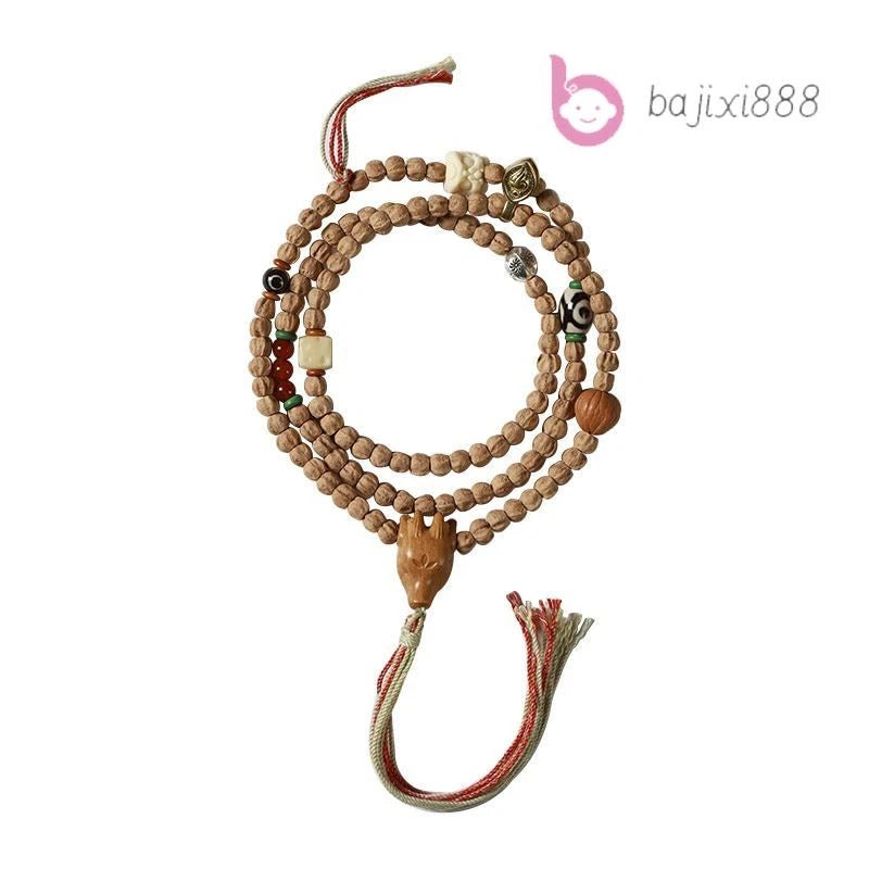Tibetan Baixiangzi 108 Buddha Bead Handstring Bracelet Necklace Amulet Bangle 07FC0E-D4 - KOEEK