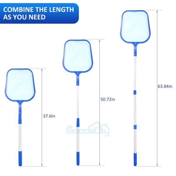 ny Heavy Duty Pool Skimmer Leaf Rake Net Scooper, Rengøring Svømmebassin, Fine Mesh