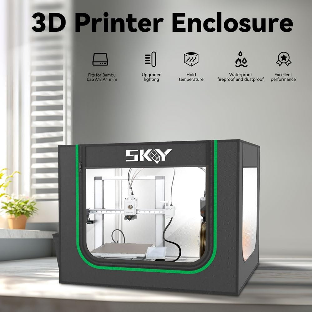 new 3D Printer Enclosure for A1 580 * 580 * 800MM with Fiberglass Rod 07FC0E-D4 - KOEEK