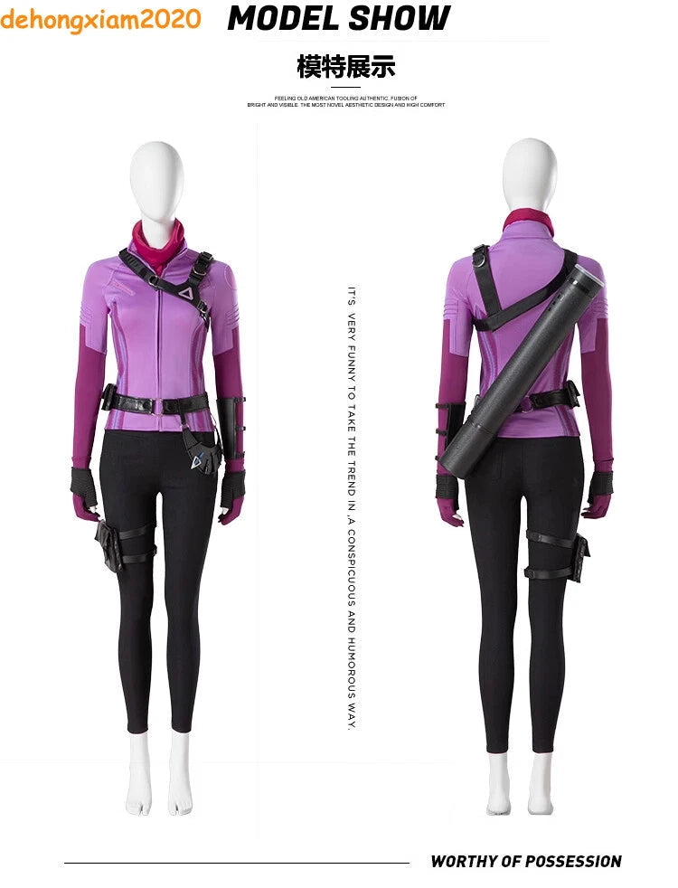 Hawkeye Cosplay Costume Kate Bishop Outfit Women Halloweewn Female Party Uniform 07FC0E-D4 - KOEEK