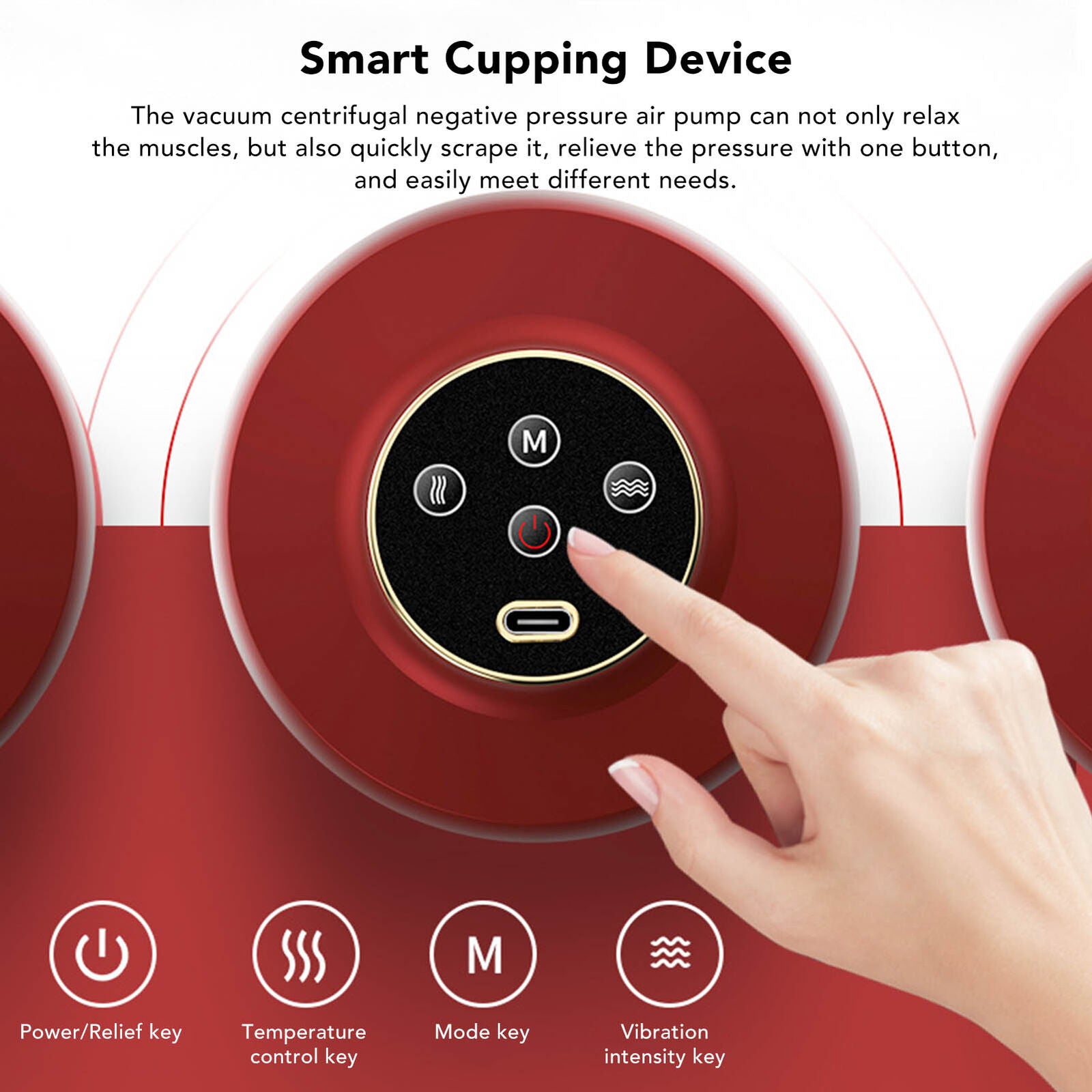 new Smart Cupping Device Machine Massage 3 Control For Shoulder Back Abdomen HGF koeek - KOEEK