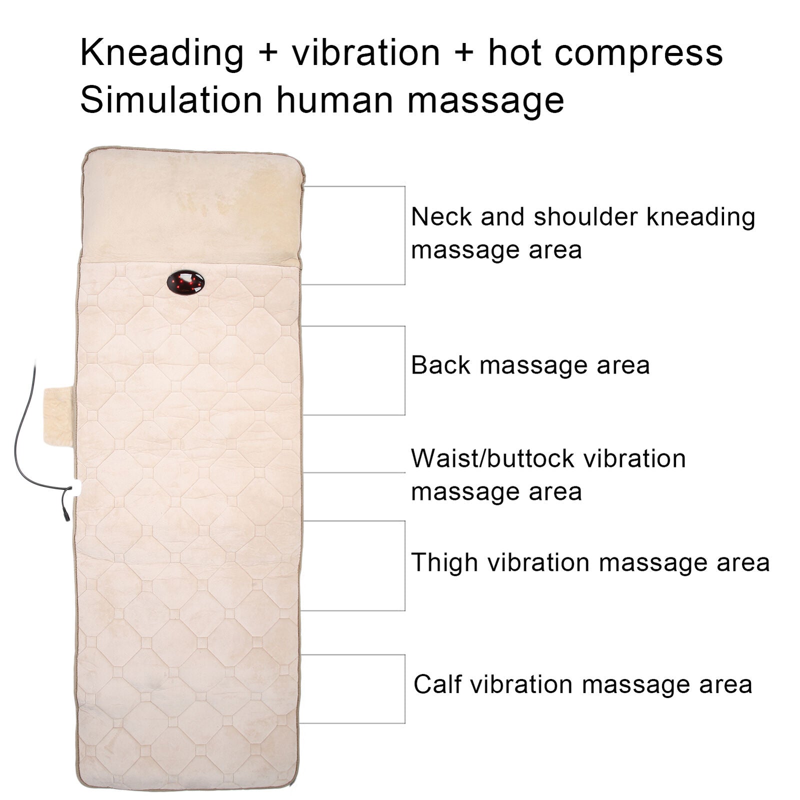 new Household Neck Shoulder Massage Mat Pad Massage Mattress BeigeV(US Plug ) HGF koeek - KOEEK