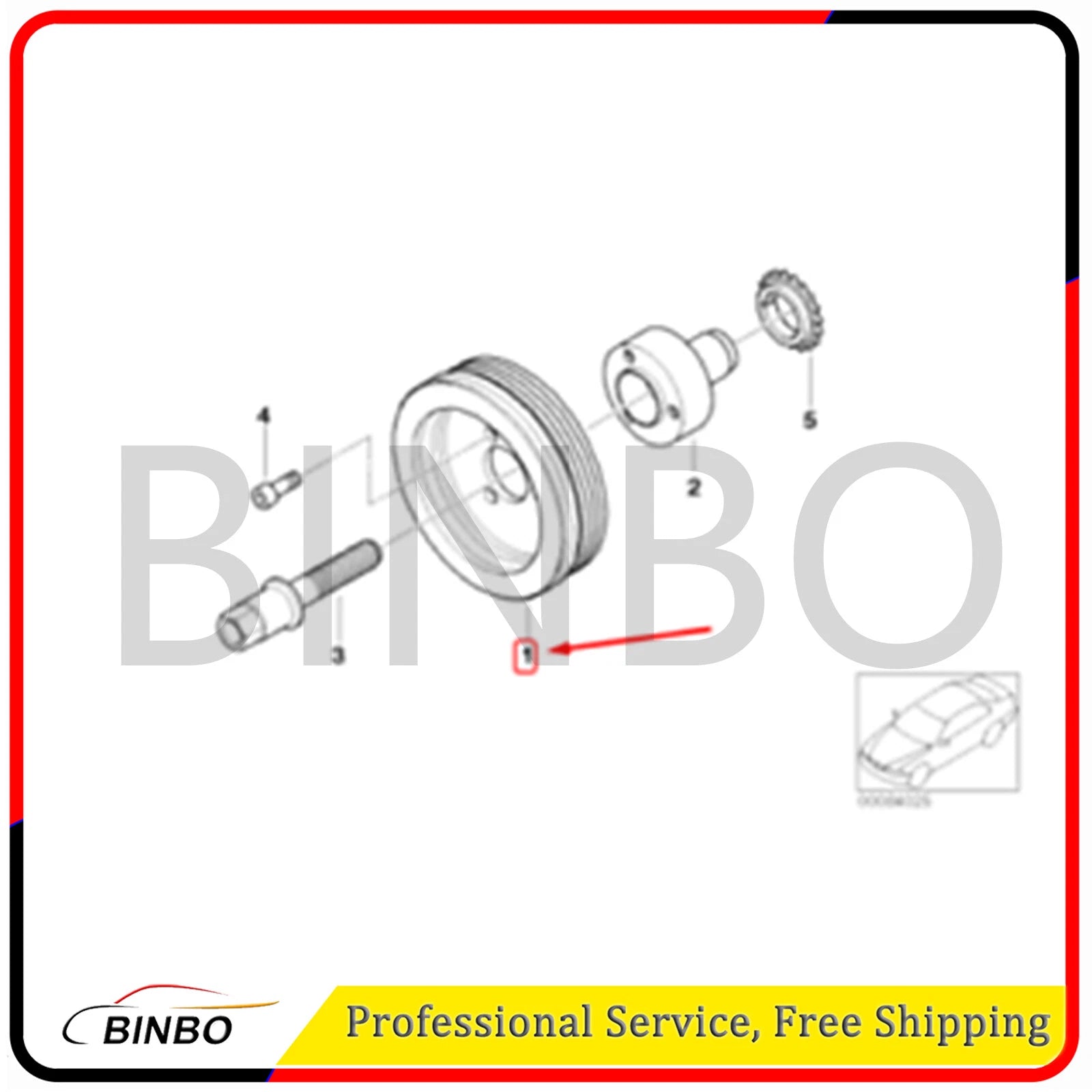Crankshaft Pulley For BMW 116i 118i 320i N42 N46 E87 E46 E90 11237505829 07FC0E-D4 - KOEEK