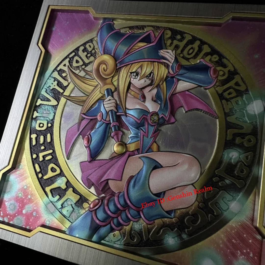 Anime Yu-Gi-Oh! Black Magician Girl Large Metal Embossed 3D Region Center Card 07FC0E-D4 - KOEEK