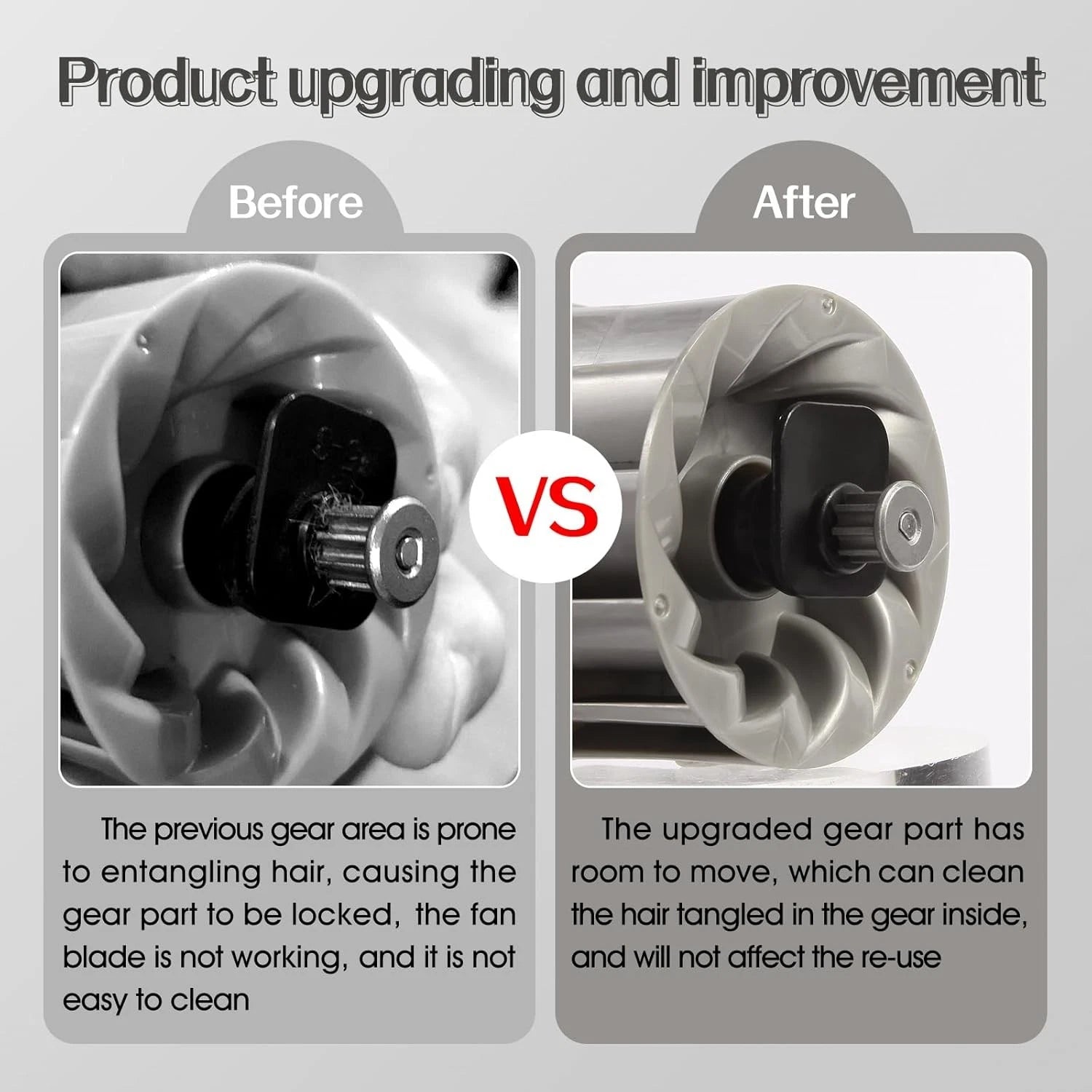Upgraded pet hair power brush head accessory,vacuum cleaner replacement partgray 07FC0E-D4 - KOEEK