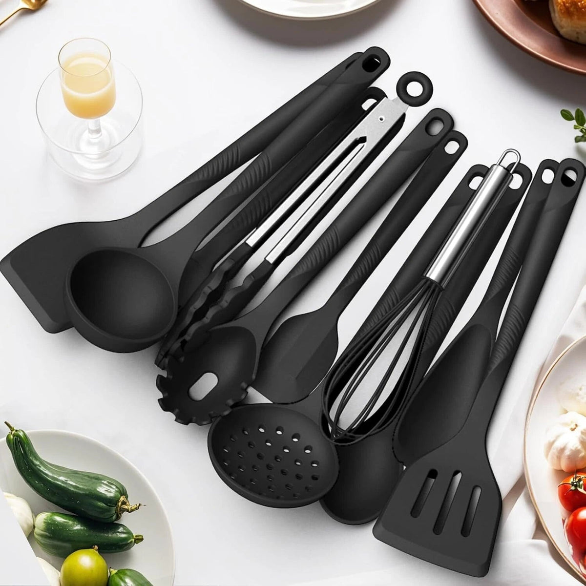 Silicone Cooking Utensils Set 600°F Heat Resistant,Nonstick Kitchen Utensil Set 07FC0E-D4 - KOEEK