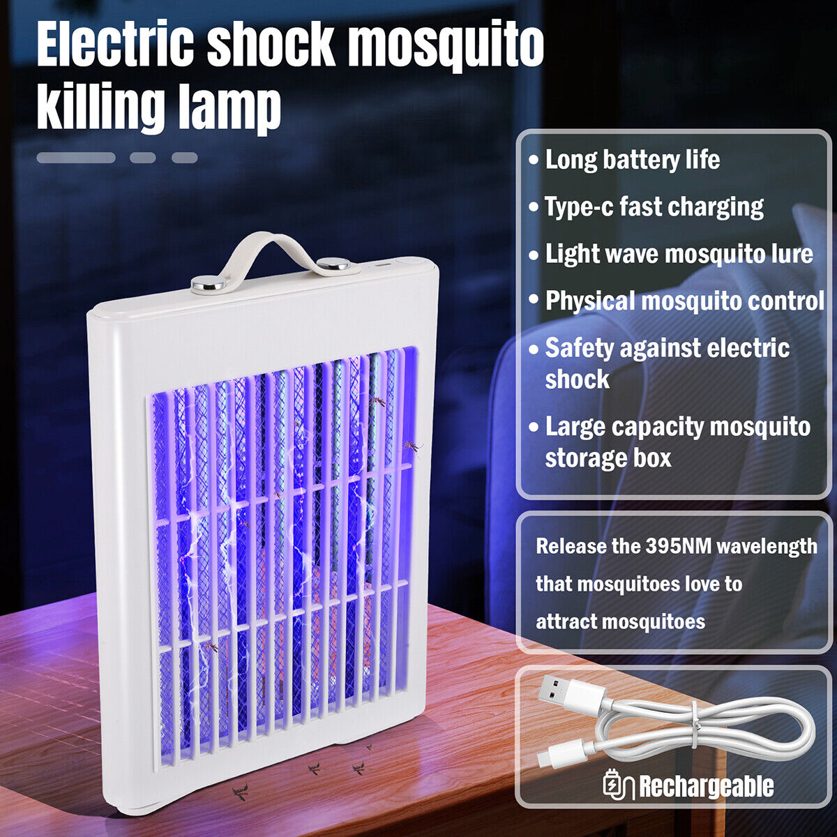 ny Lampara Mata De Insectos Moscas Mosquitos Electrico Exterminador Para Casa