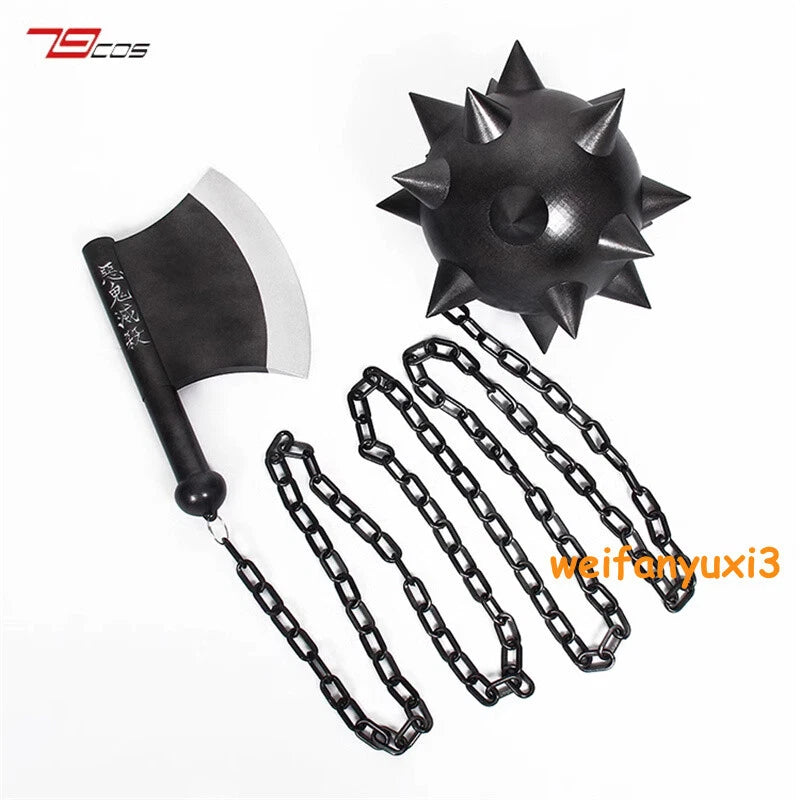 Kimetsu no Yaiba Gyomei Himejima Chained Axe Cosplay Denom Slayer Weapon Props 07FC0E-D4 - KOEEK