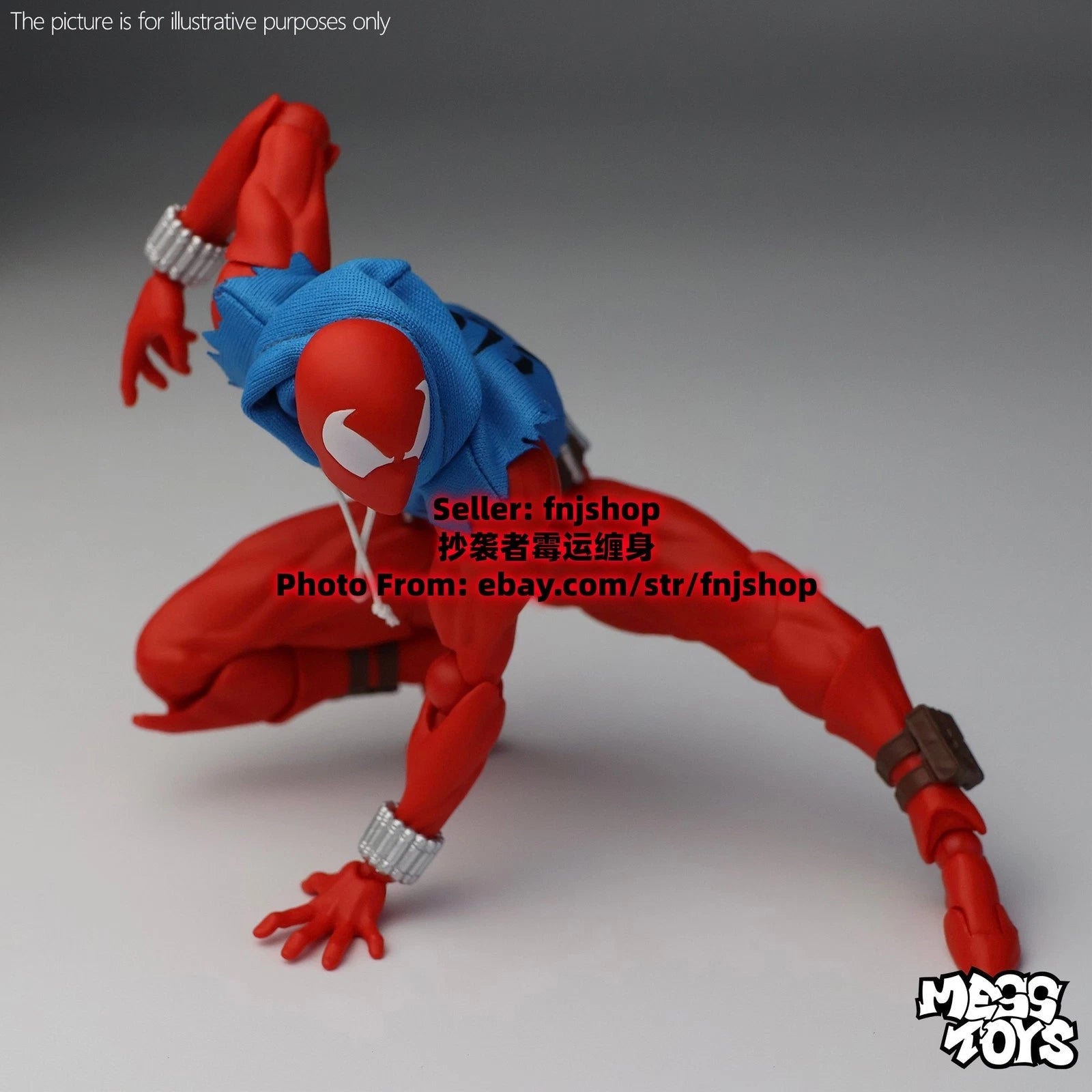 Hot- Mess Toys Scarlet Hero Spider-Man Blue Suit 1/12 Action Figure US STOCK MESS_TOYS - KOEEK
