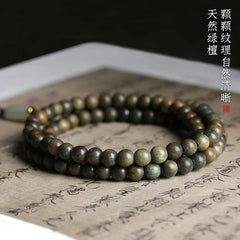 108 Beads Bracelet 8mm Green SandalwoodTriple Wrap Unisex Mala Buddhist Prayer 07FC0E-D4 - KOEEK