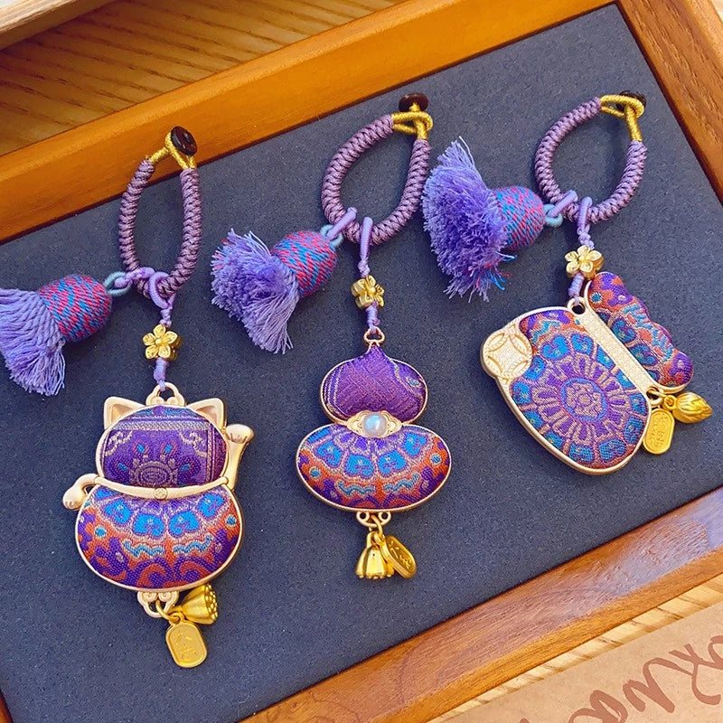 Song Jin Gourd Pendant/bag Hanging/car Hanging Double-Sided Maneki Neko Pendant 07FC0E-D4 - KOEEK