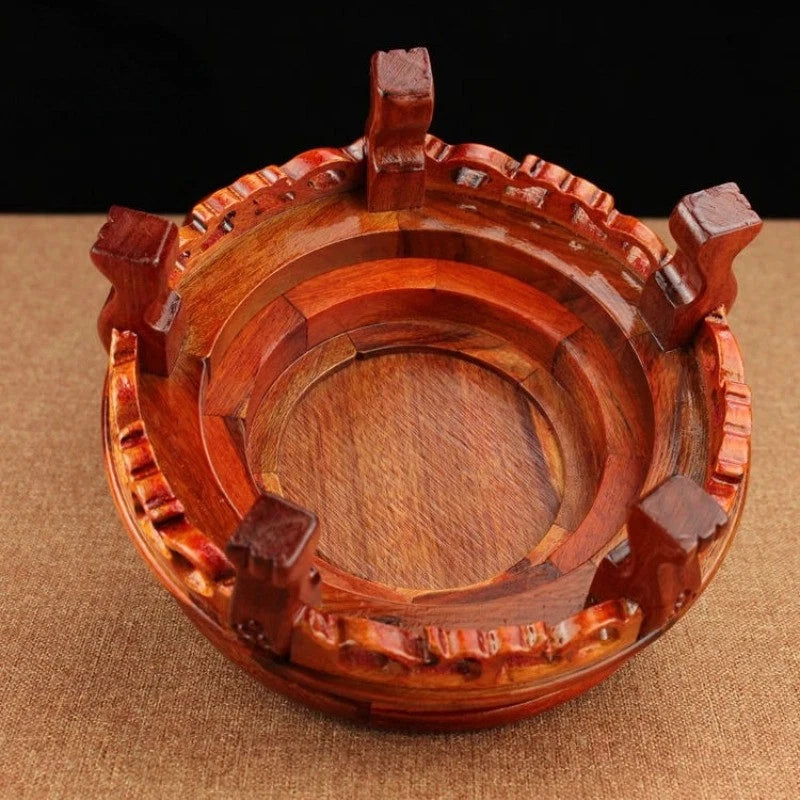 12.5cm Rosewood Stand Display Incense Burner Circular Base Potted Plant Base 07FC0E-D4 - KOEEK