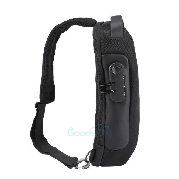 ny Tyverisikring for menn Crossbody Bag Bryst Skulder Messenger Ryggsekk USB-port