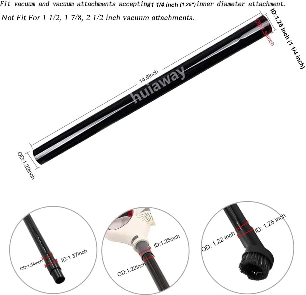 6 Pcs 1.25inch Universal Vacuum Extension Wand Vacuum Attachments 1 1/4 inch 07FC0E-D4 - KOEEK