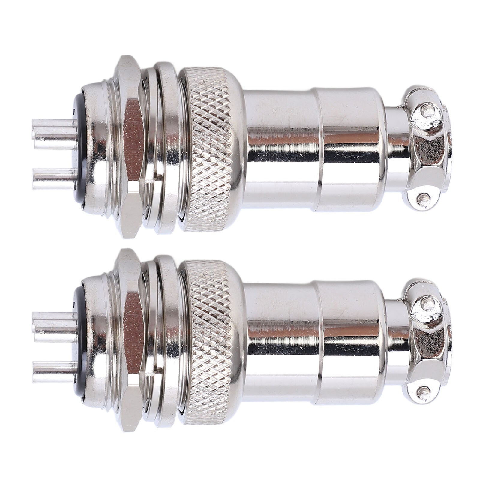 new 2Pcs/set 3 Pin Ation Plug Socket Connector Copper Silver Plated Connectors koeek - KOEEK