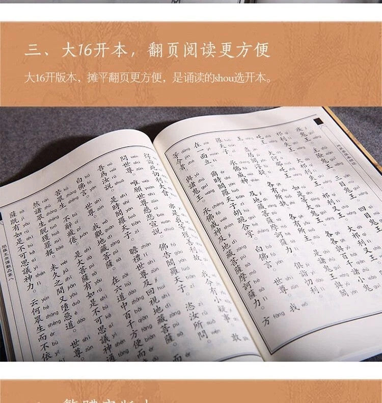 Ksitigarbha Sutra Large Print with Pinyin Classic Reading Buddhism 07FC0E-D4 - KOEEK