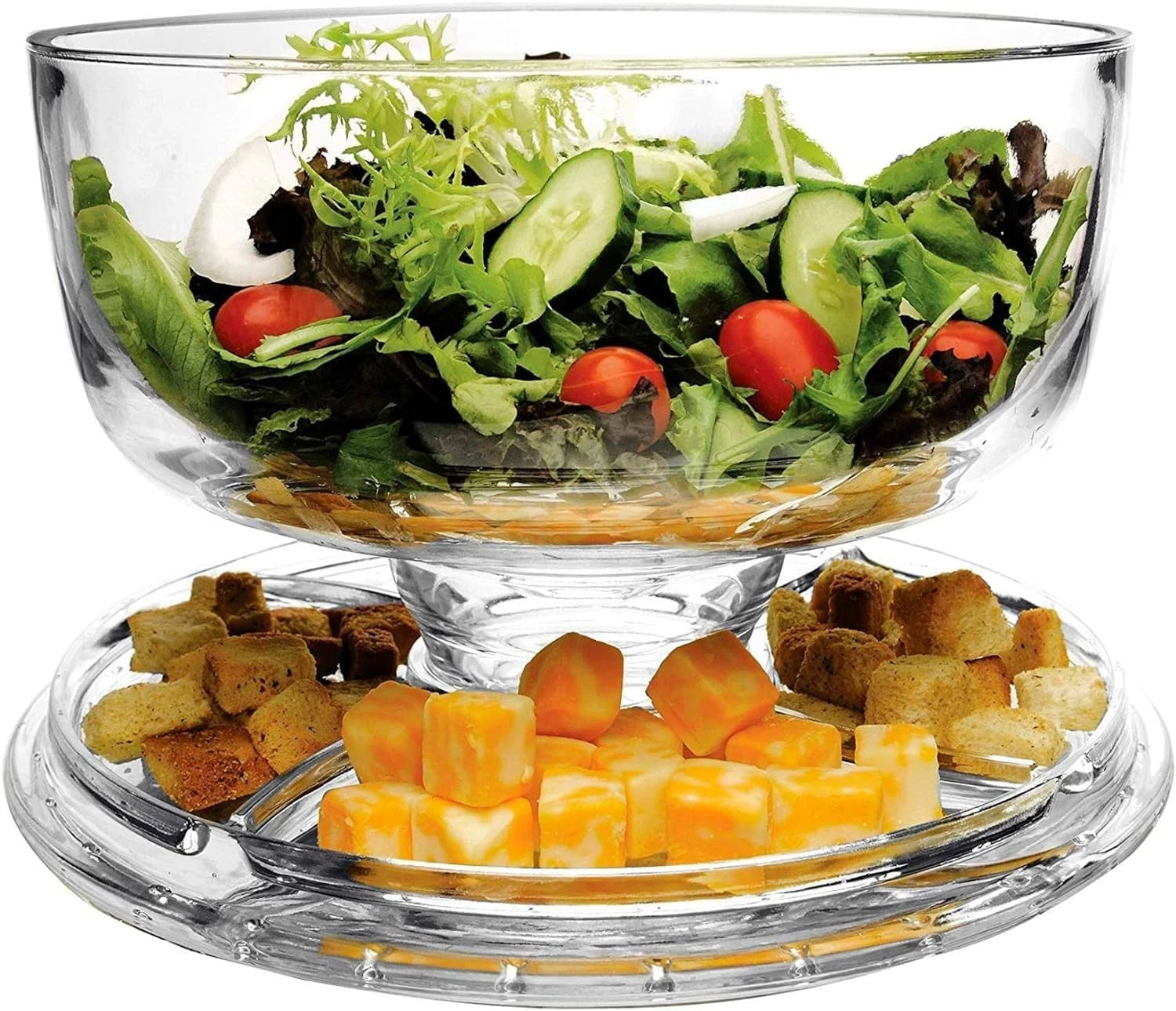 (12") 6 in 1 Acrylic Cake Stand with Dome Lid Multifunctional Serving Plate 07FC0E-D4 - KOEEK