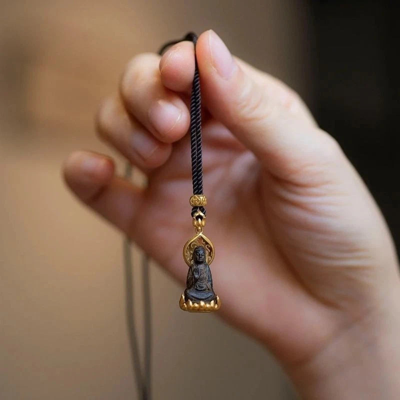 Mini Buddha Amulet Pendant Necklace Spiritual Charm Jewelry 07FC0E-D4 - KOEEK