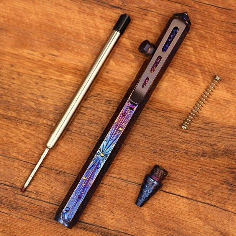 EDC Handmade Titanium Practical Pocket Ball Pen Office SignatureOutdoorPocketPen 07FC0E-D4 - KOEEK