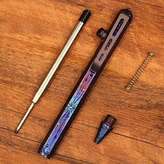 EDC Handmade Titanium Practical Pocket Ball Pen Office SignatureOutdoorPocketPen 07FC0E-D4 - KOEEK