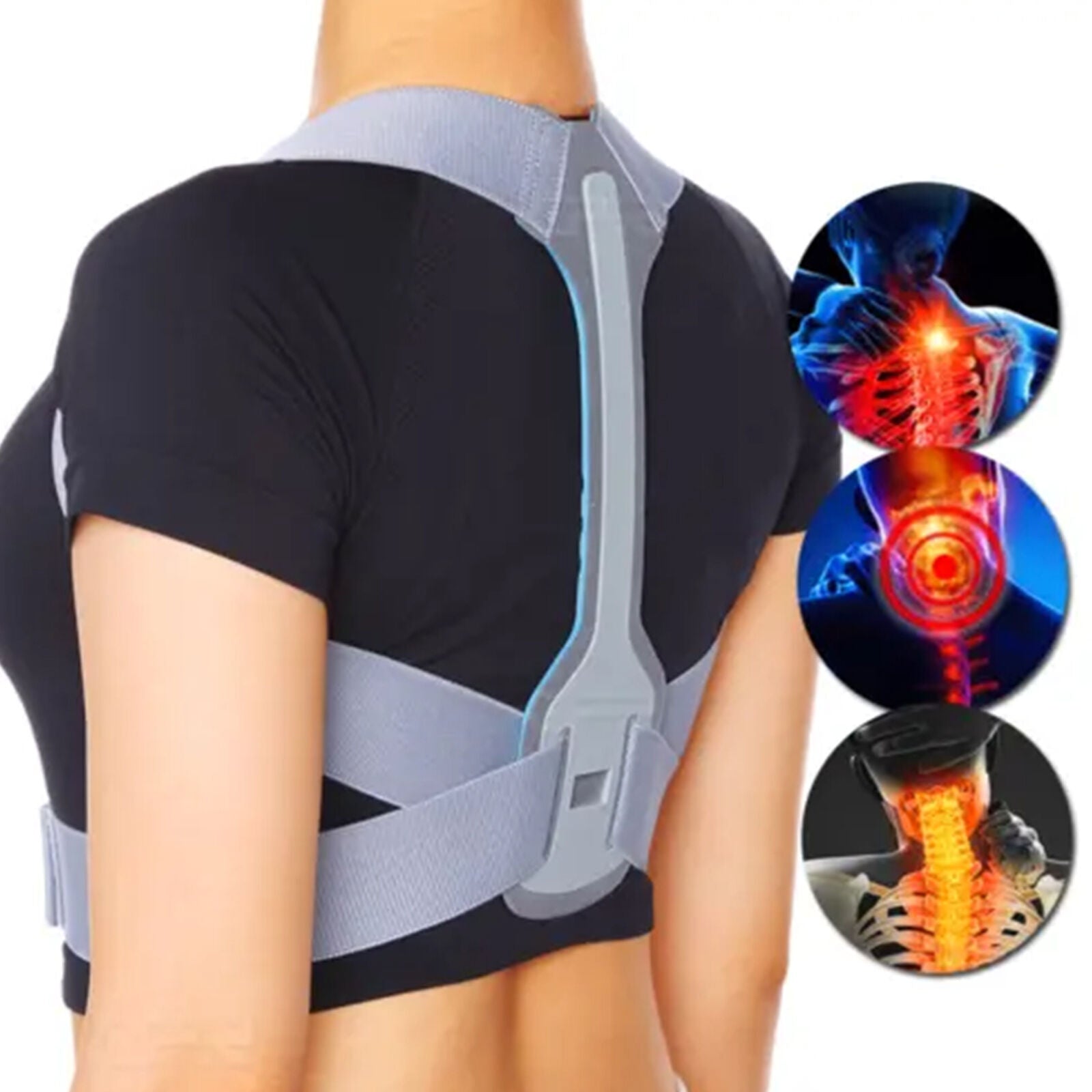 new Posture Corrector Body Brace Back Lumbar Shoulder Support Belt Adjustable koeek - KOEEK