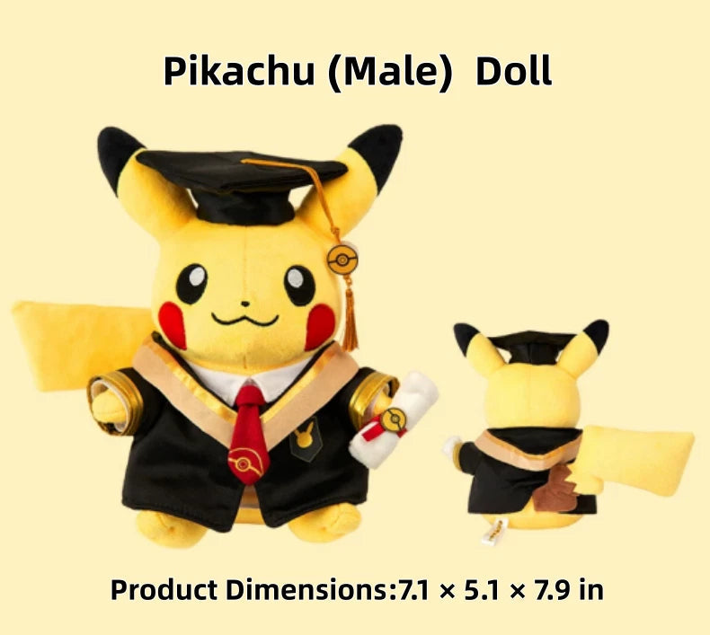 official Pokemon Center We've Graduated Series Pikachu Male&Female Keychain&Toy POKEMON - KOEEK