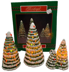 House of Lloyd "Christmas Around the World" Ceramic Lighted Village Trees 541936 HOUSE OF LLOYD - KOEEK
