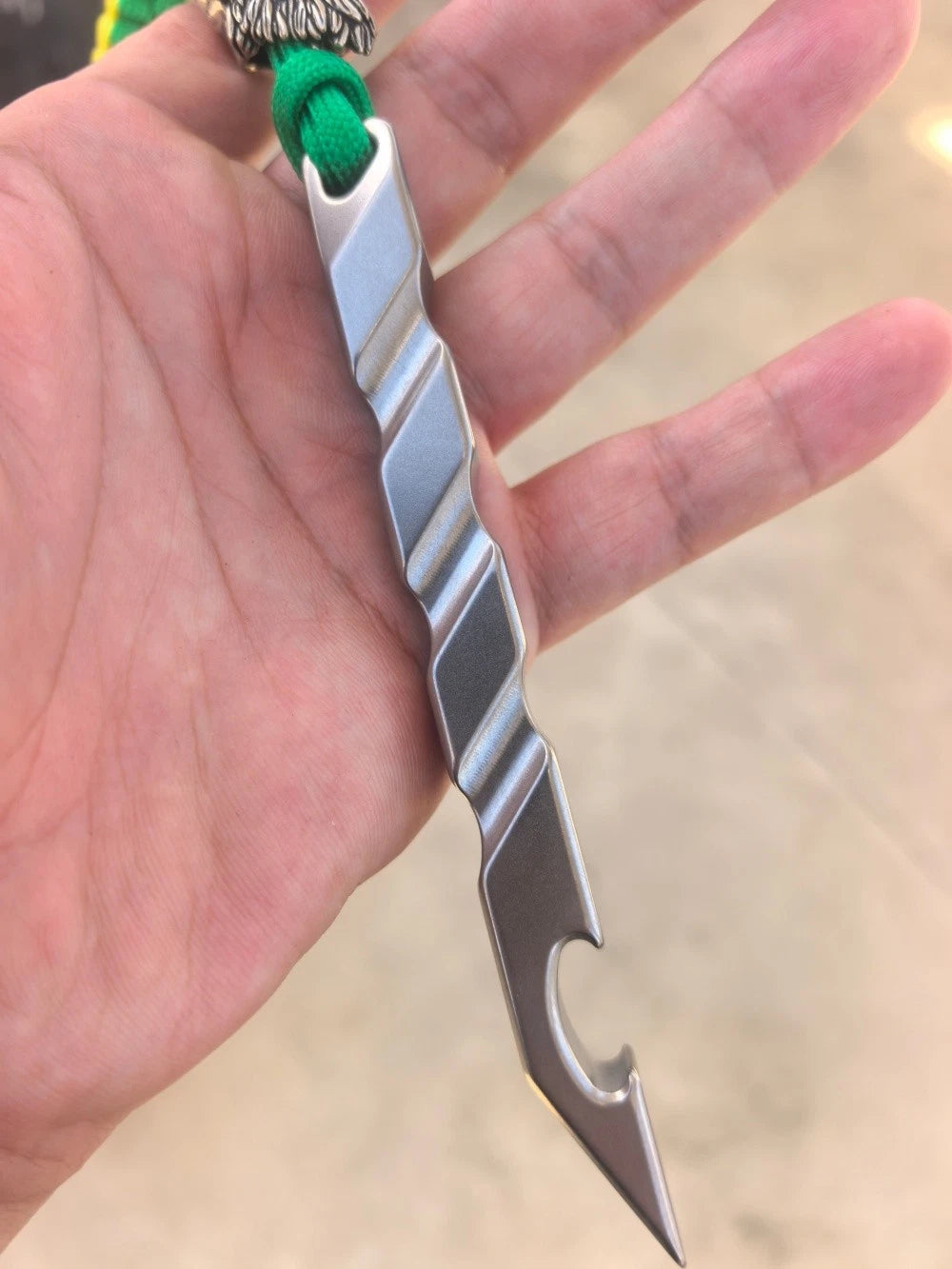 TC21 Titanium alloy pry bar Non-slip handle White copper pendant Rugged EDC Tool 07FC0E-D4 - KOEEK