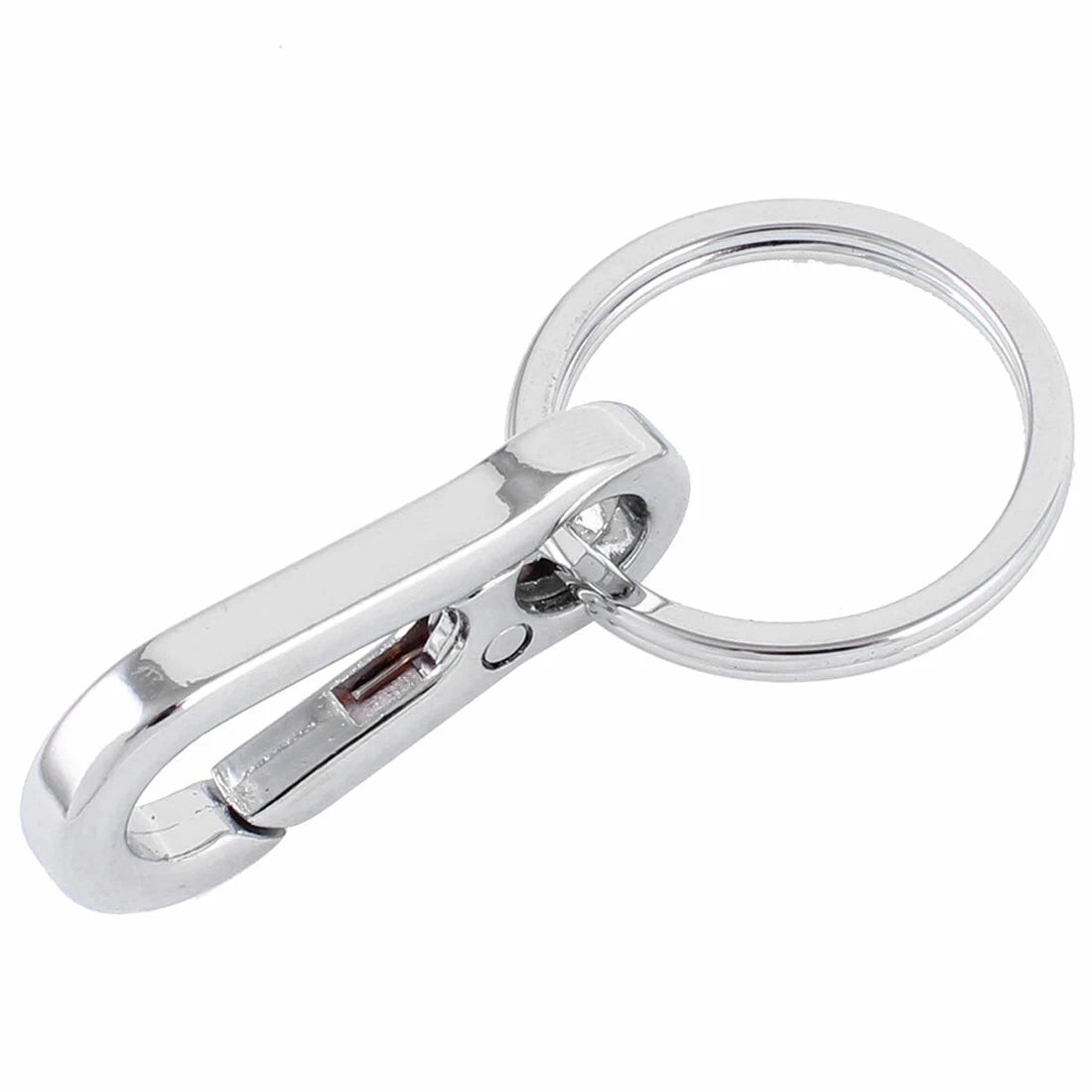 Metal Buckle Mini Portable Clip Fastener Key Chain Ring Silver Tone 07FC0E-D4 - KOEEK