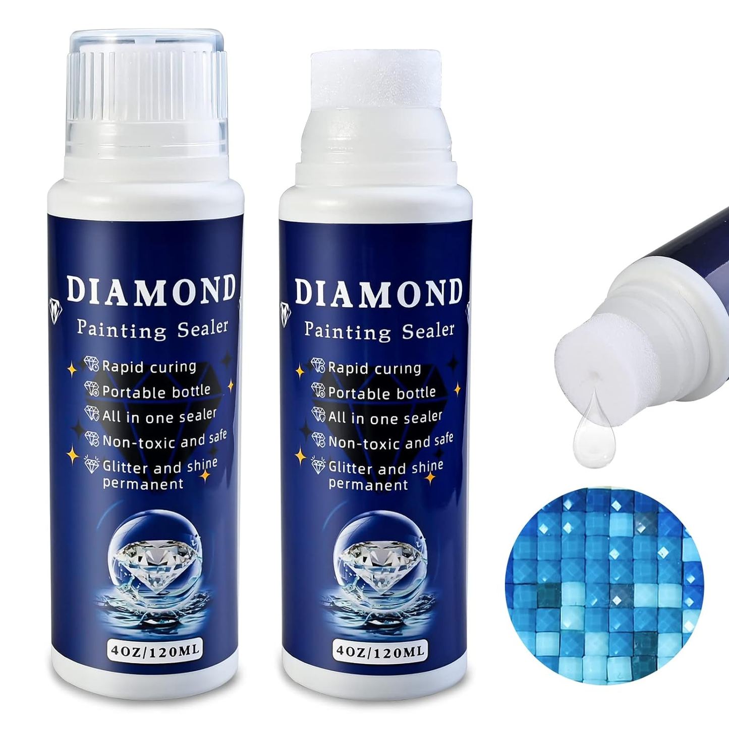 ny 2-Pack Diamond Painting Protectant Sealer Brightener (120ml*2), 8OZ Diamond Paint