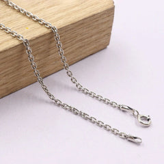 Real 925 Sterling Silver Necklace 2.0mm Cable Link Chain Necklace 19.7INCH 07FC0E-D4 - KOEEK