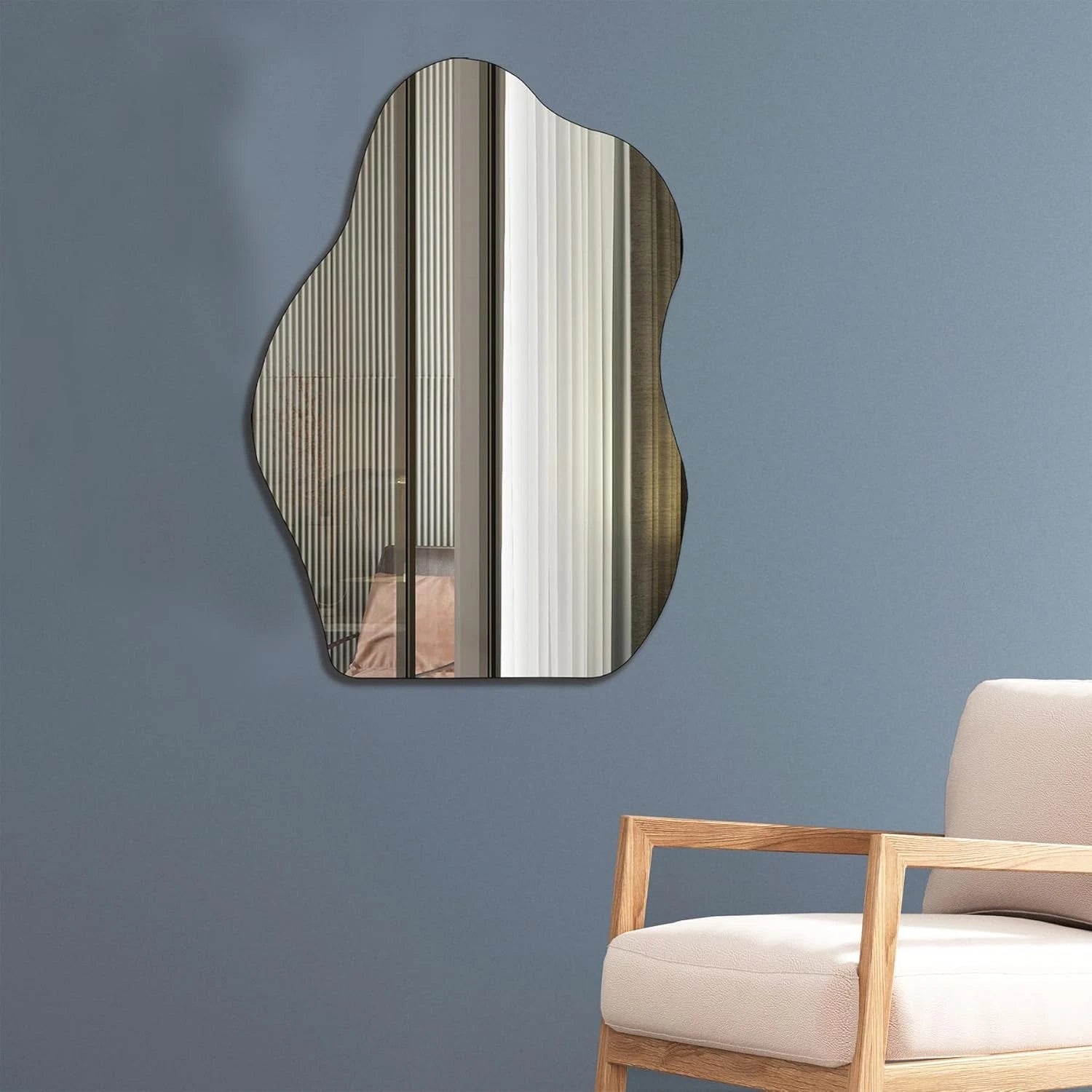 Irregular Wall Mirror Asymmetrical Mirror Frameless Mirror for Bathroom Living 07FC0E-D4 - KOEEK